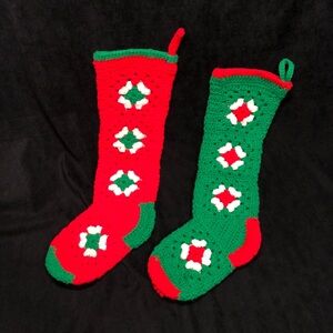 Vintage Crocheted Christmas Stockings